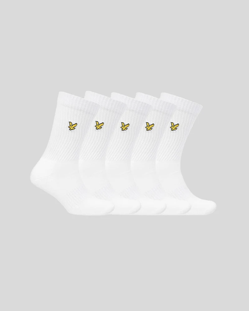 Lyle & Scott Camdyn Herrensocken | 5er-Pack | Weiß