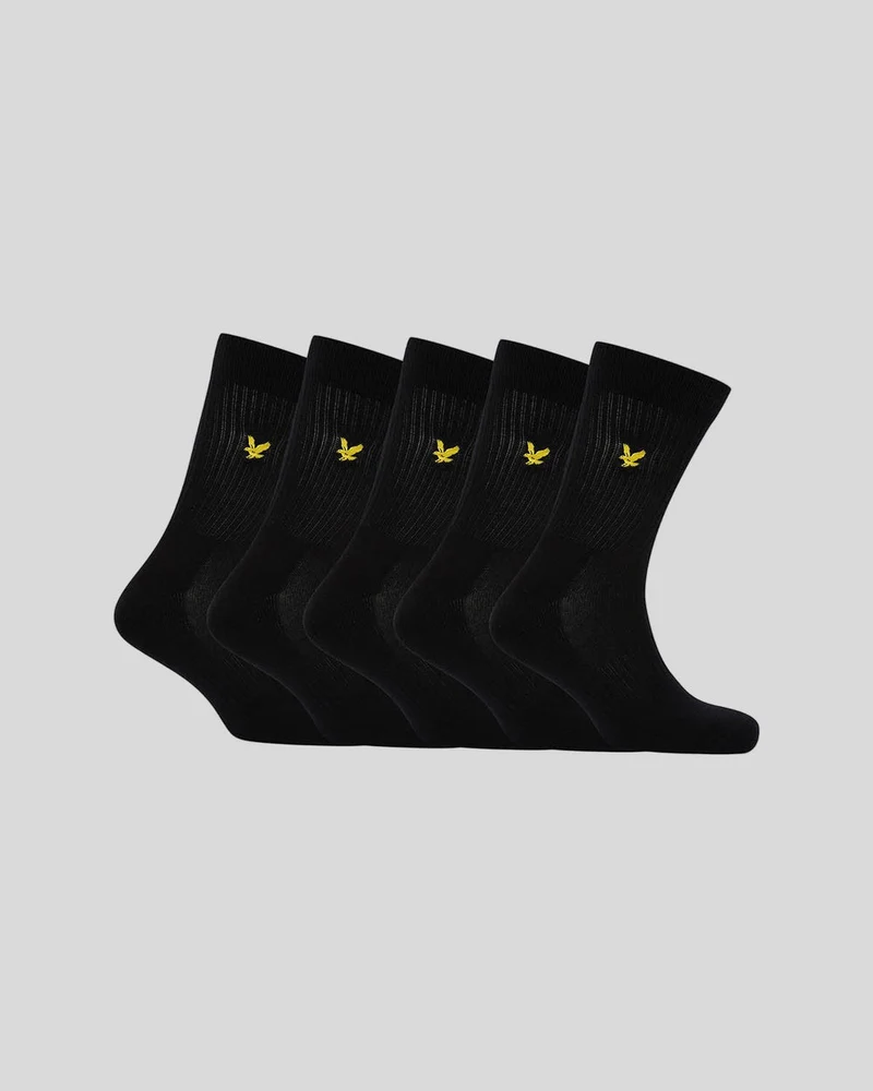 Lyle & Scott Camdyn Herrensocken | 5er-Pack | Schwarz