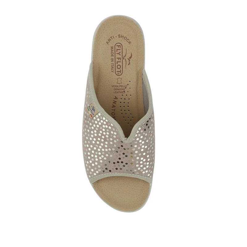 Fly Flot Lightweight Shock Absorbing Leather Mules - FLY41045 / 326 673 - Beige