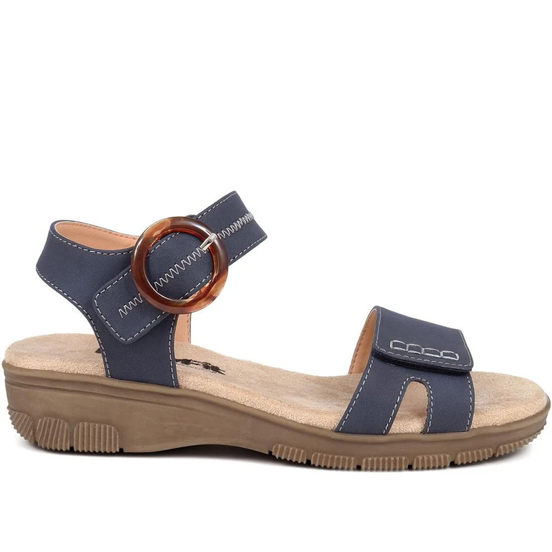 Extra-Wide Fit Sandals - ENRICHETTA / 323 490 - Navy
