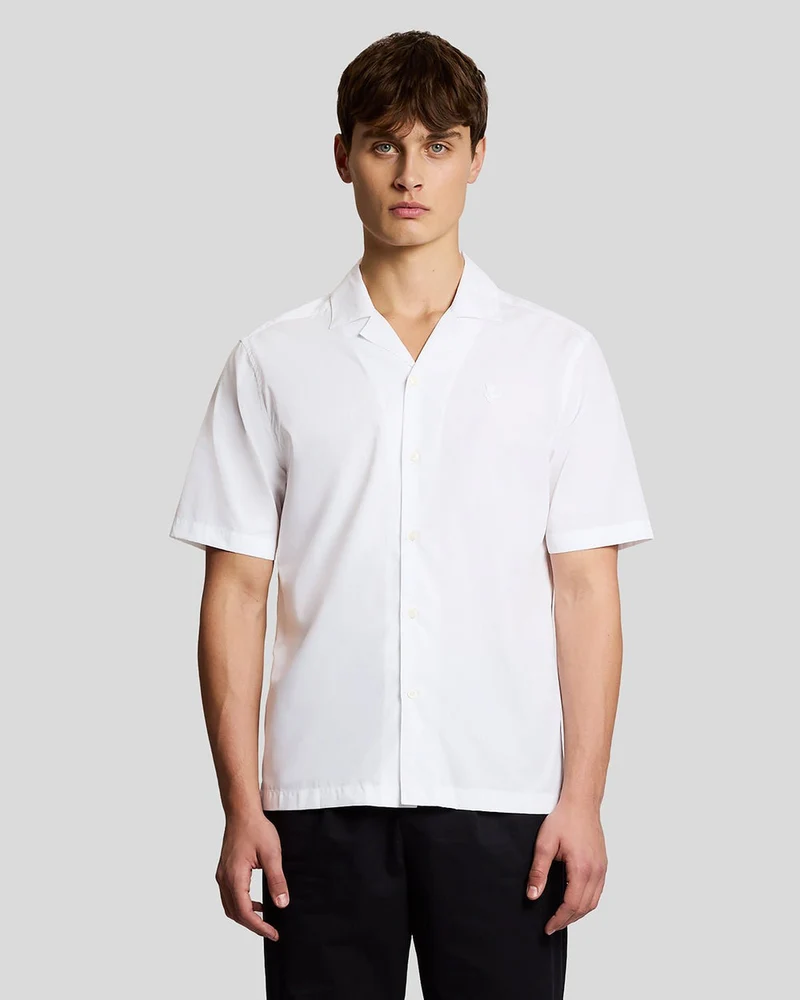 Lyle & Scott Herrenhemd mit Reverskragen aus Popeline | Weiß