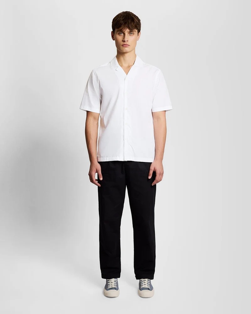 Lyle & Scott Herrenhemd mit Reverskragen aus Popeline | Weiß
