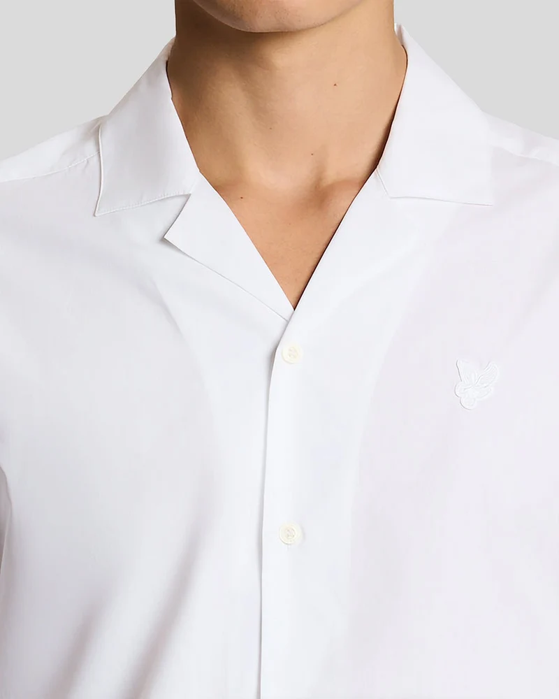 Lyle & Scott Herrenhemd mit Reverskragen aus Popeline | Weiß