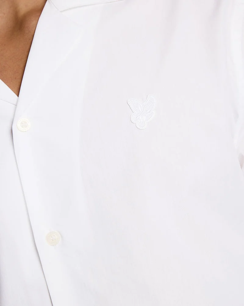 Lyle & Scott Herrenhemd mit Reverskragen aus Popeline | Weiß