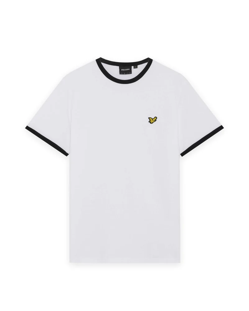 Lyle & Scott Herren-Ringer-T-Shirt | Weiß/Schwarz