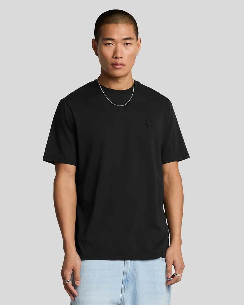 Lyle & Scott Herren-T-Shirt aus feinster Baumwolle | Tiefschwarz