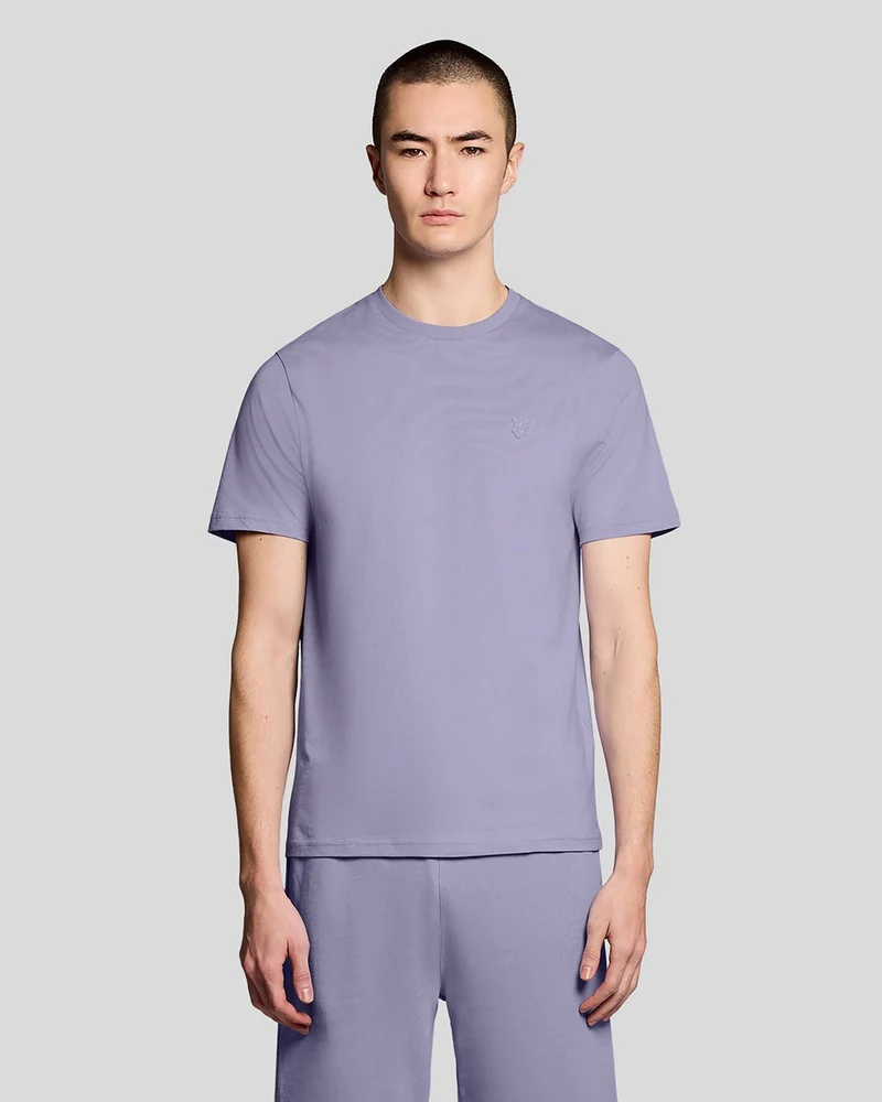 Lyle & Scott Herren-T-Shirt aus feinster Baumwolle | Violett mit Blumenmuster
