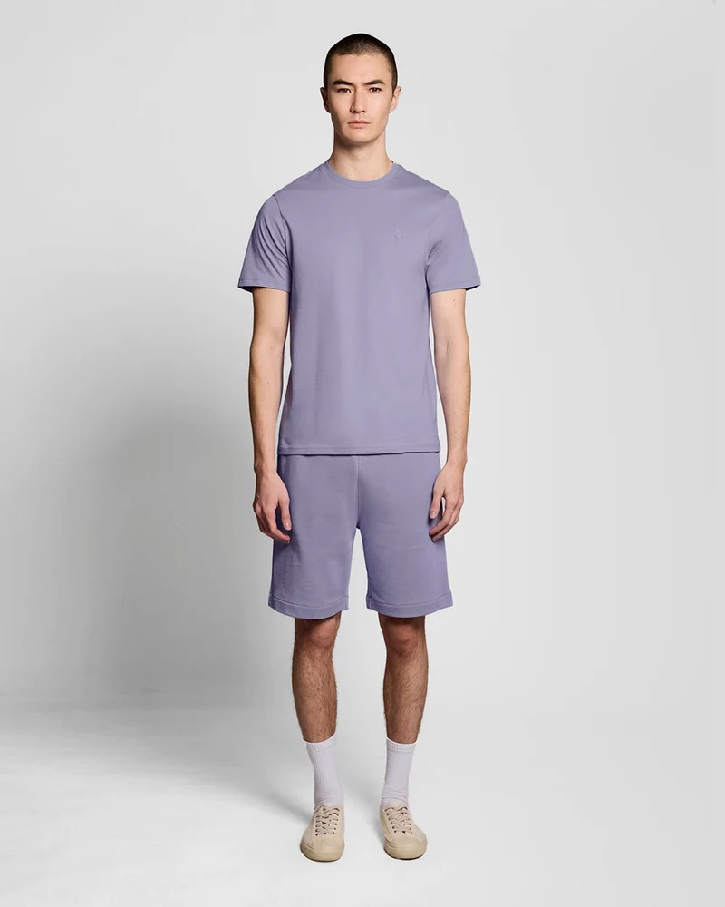 Lyle & Scott Herren-T-Shirt aus feinster Baumwolle | Violett mit Blumenmuster