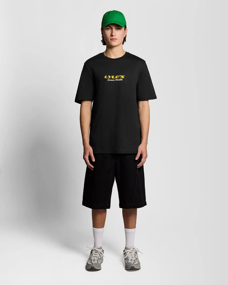 Lyle & Scott Herren-T-Shirt mit Kassenbon-Rückenprint | Schwarz