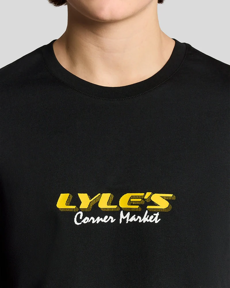 Lyle & Scott Herren-T-Shirt mit Kassenbon-Rückenprint | Schwarz