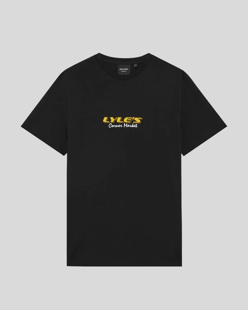 Lyle & Scott Herren-T-Shirt mit Kassenbon-Rückenprint | Schwarz
