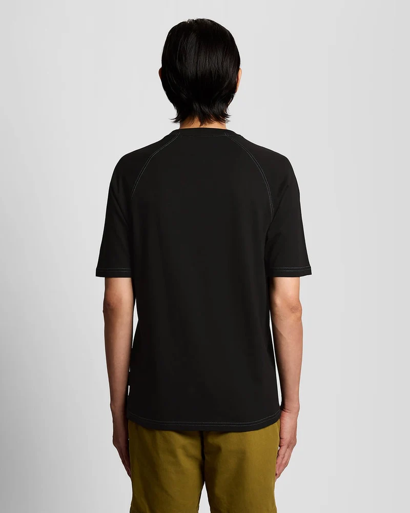 Lyle & Scott Herren-T-Shirt mit Brustaufdruck „Keep Fresh“ | Tiefschwarz