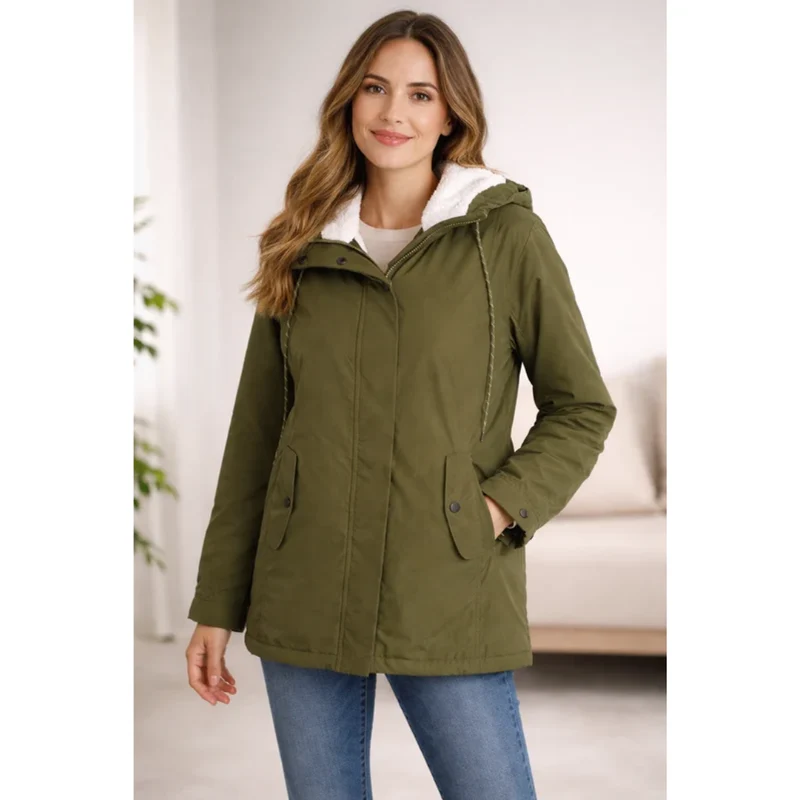 Helena | Damen Lange Wasserdichte Winterjacke mit Kapuze
