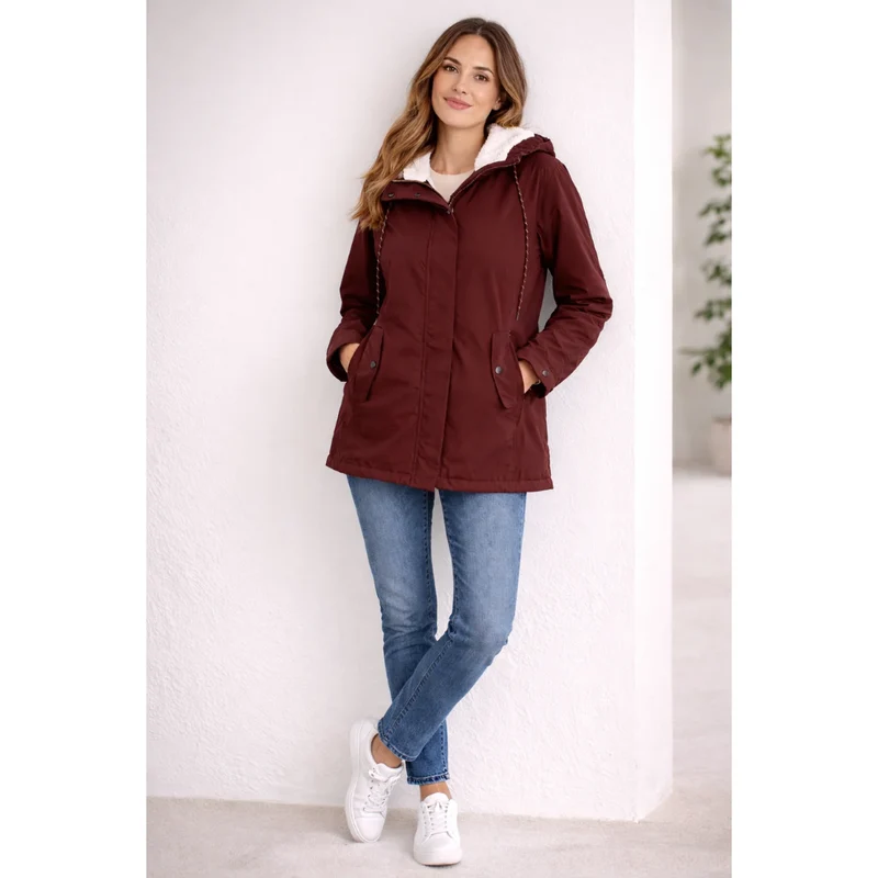 Helena | Damen Lange Wasserdichte Winterjacke mit Kapuze