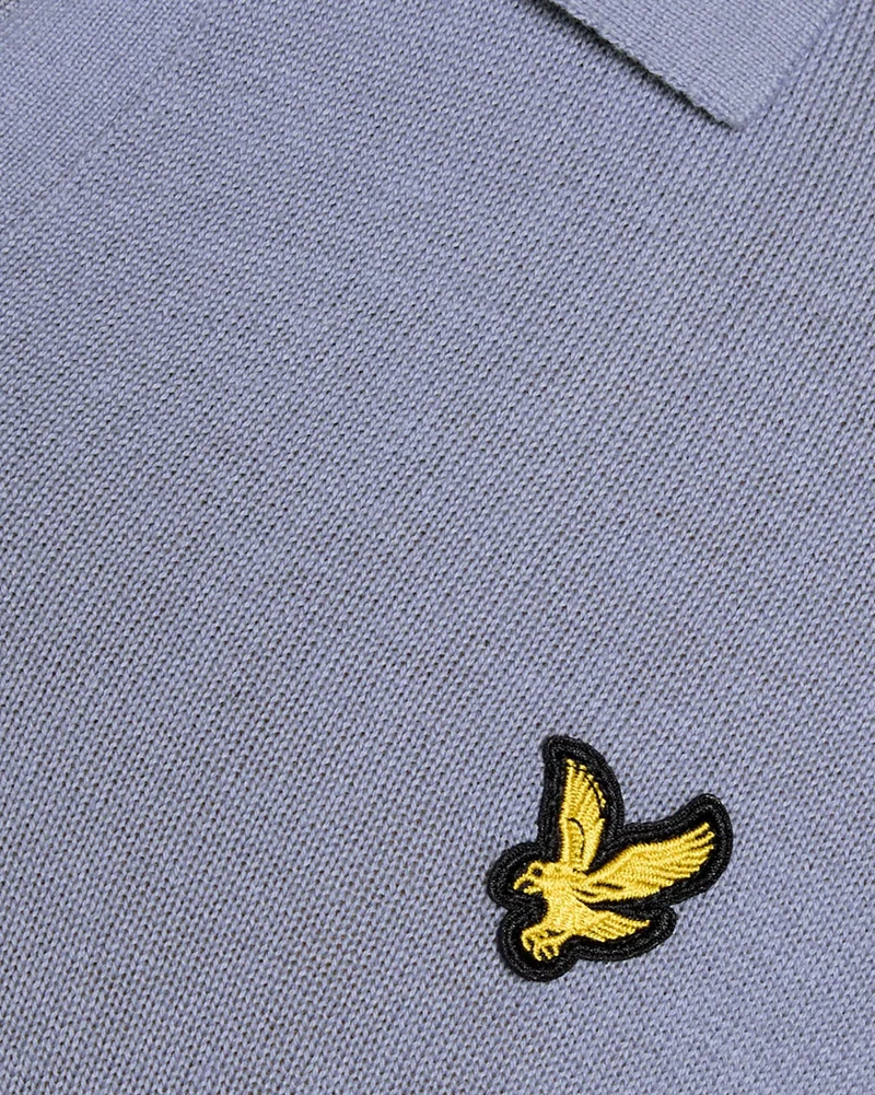 Lyle & Scott Herren-Baumwollpullover mit Polokragen | Bubble Blue