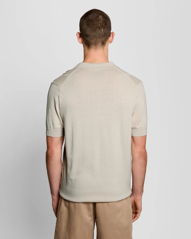 Lyle & Scott Herren-Polohemd mit offenem Kragen und Argyle-Strickmuster | Cove