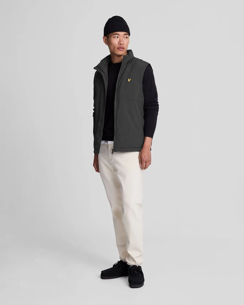 Lyle & Scott Herren-Pullover aus Baumwollmerino mit Rundhalsausschnitt | Tiefschwarz