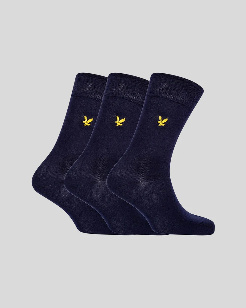 Lyle & Scott Herren-Angus-Socken | 3er-Pack | Peacoat