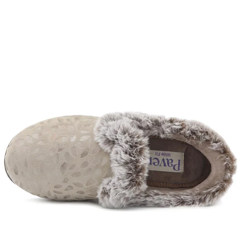 Wide Fit Hands Free Luxury Memory Foam Slippers - QING44000 / 329 841 - Natural