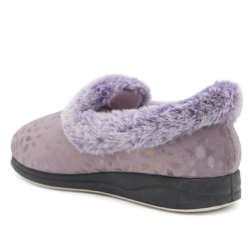 Wide Fit Hands Free Luxury Memory Foam Slippers - QING44000 / 329 841 - Lilac