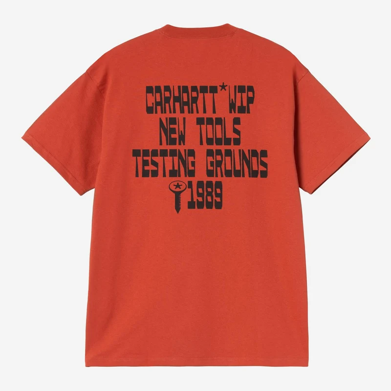 Carhartt WIP Herren-T-Shirt mit Blockmotiv | Oxidrot