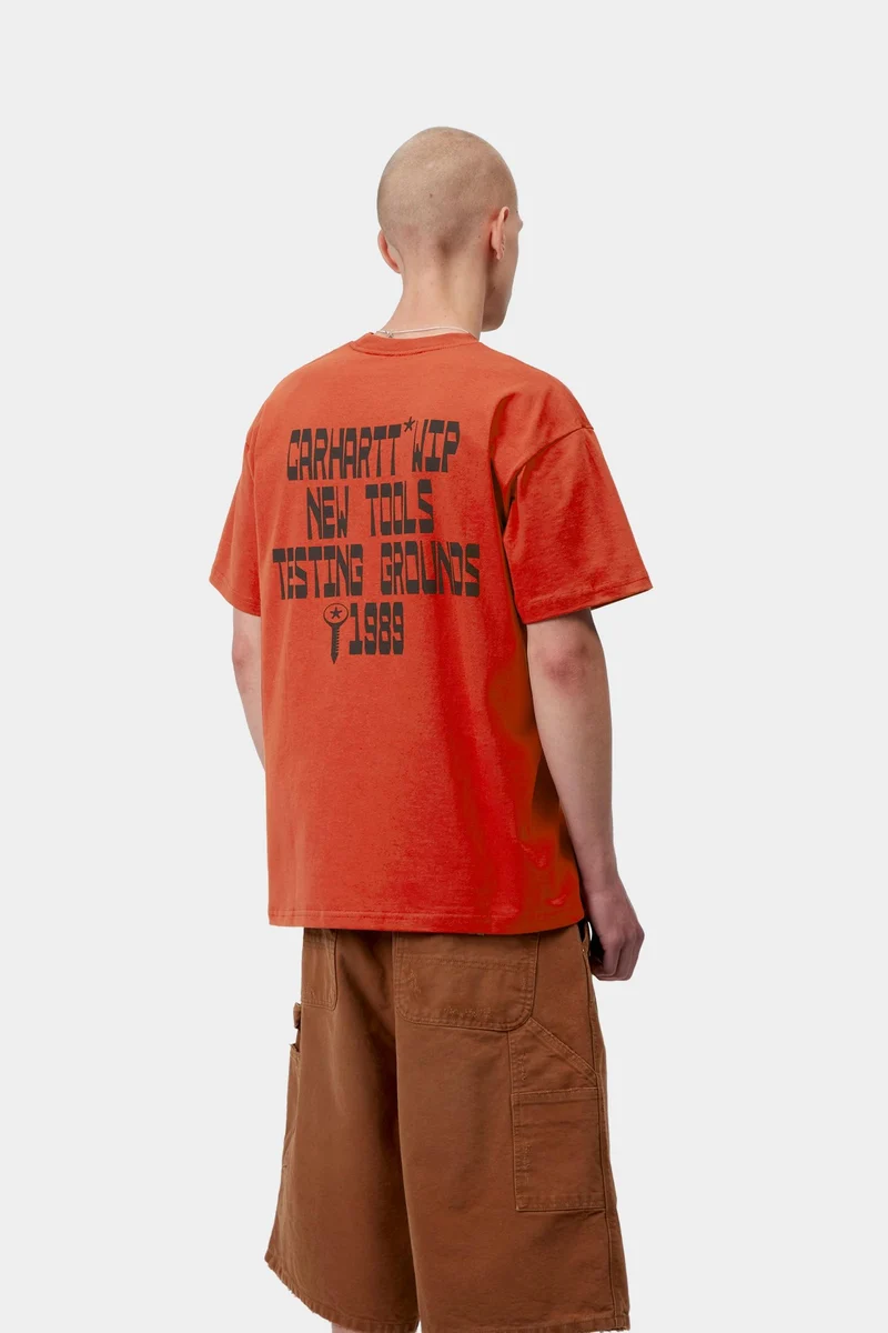 Carhartt WIP Herren-T-Shirt mit Blockmotiv | Oxidrot