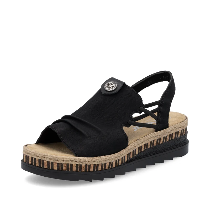 Rieker Damen-Keilsandalen | Schwarz