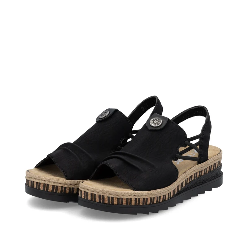 Rieker Damen-Keilsandalen | Schwarz