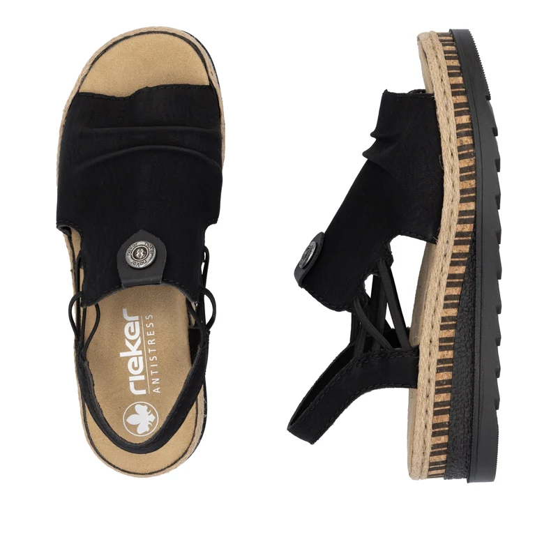 Rieker Damen-Keilsandalen | Schwarz