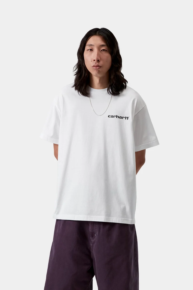 Carhartt WIP Herren-T-Shirt mit Archiv-Schriftzug | Weiß