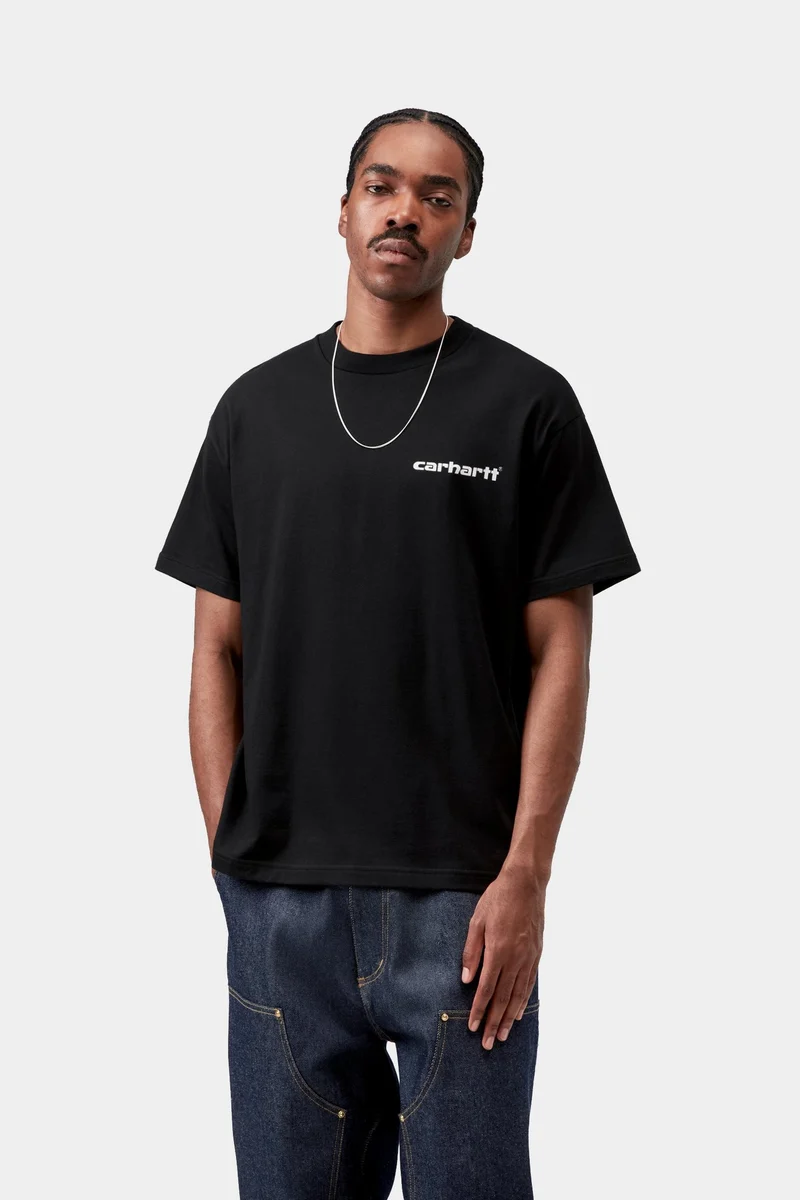 Carhartt WIP Herren-T-Shirt mit Archiv-Schriftzug | Schwarz