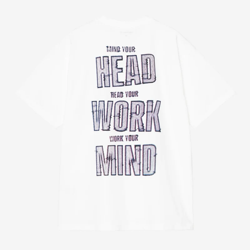Carhartt WIP Herren-T-Shirt „Achtung Kopf“ | Weiß