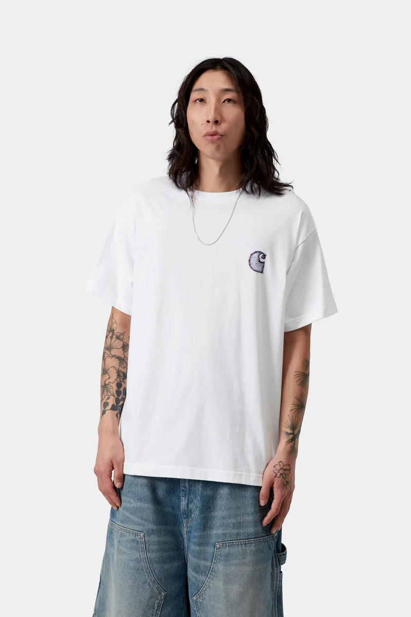 Carhartt WIP Herren-T-Shirt „Achtung Kopf“ | Weiß