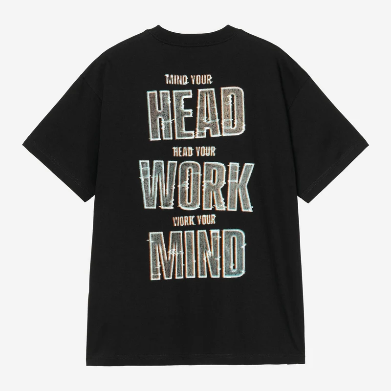 Carhartt WIP Herren-T-Shirt „Achtung Kopf“ | Schwarz