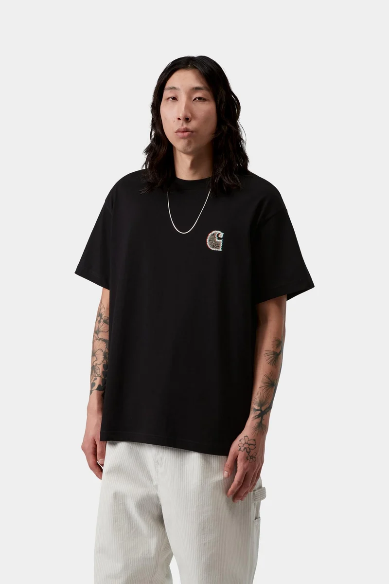 Carhartt WIP Herren-T-Shirt „Achtung Kopf“ | Schwarz
