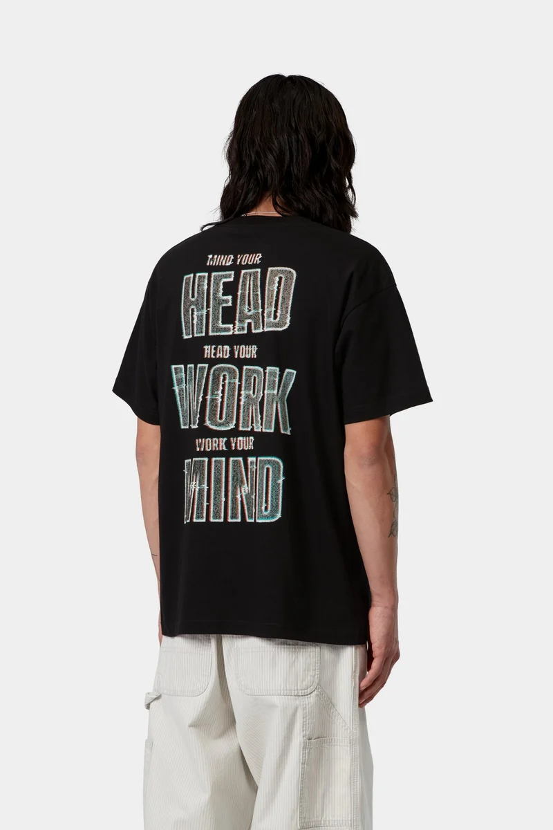 Carhartt WIP Herren-T-Shirt „Achtung Kopf“ | Schwarz