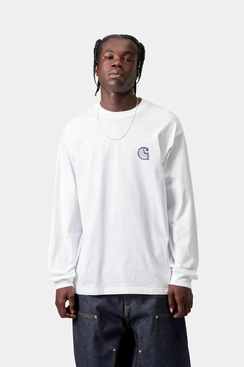 Carhartt WIP Herren Langarmshirt „Mind Your Head“ | Weiß