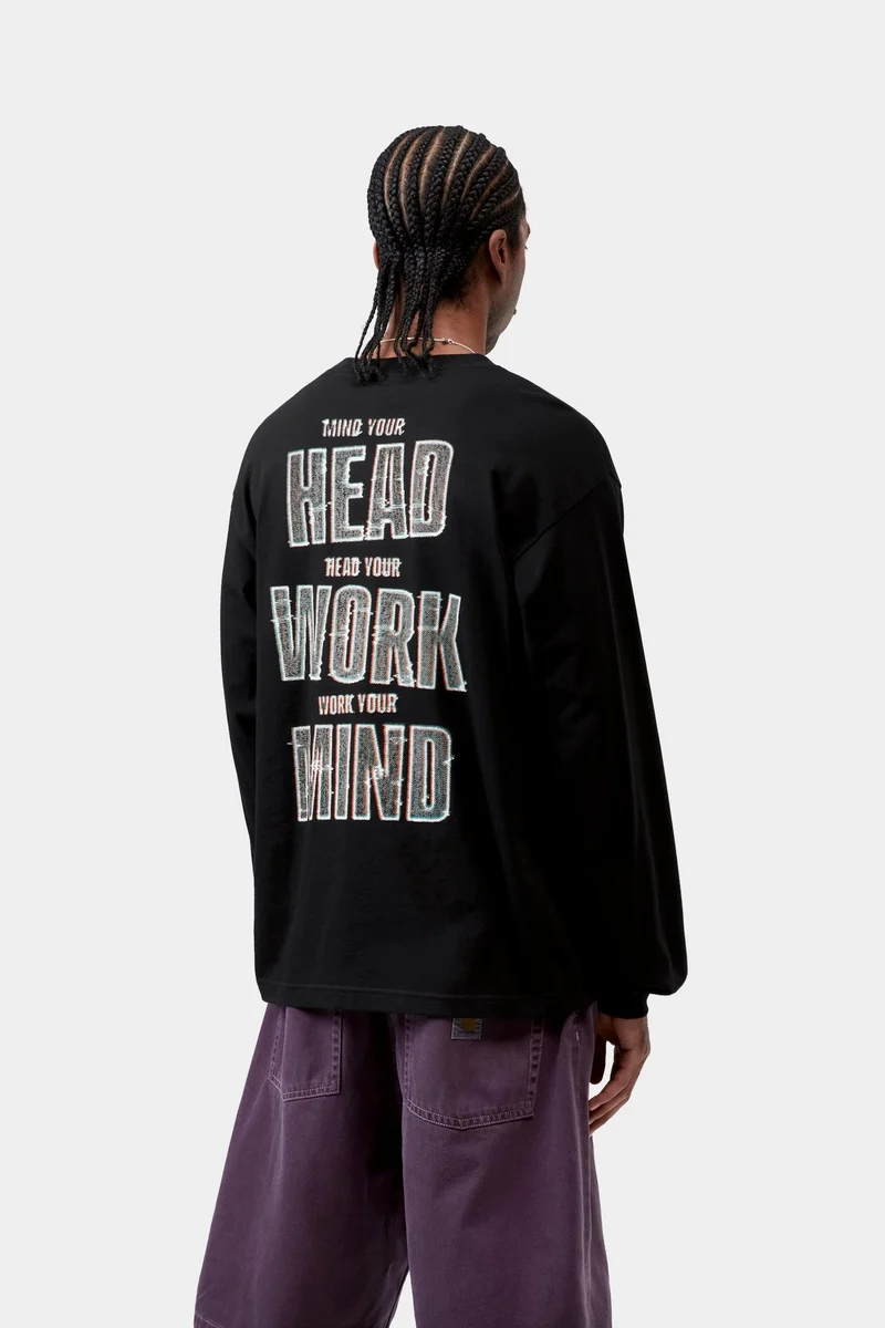 Carhartt WIP Herren Langarmshirt „Mind Your Head“ | Schwarz
