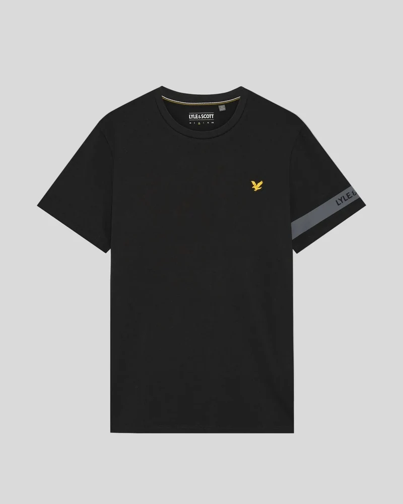 Lyle & Scott Herren-Sport-T-Shirt mit Ärmeldetails | Tiefschwarz