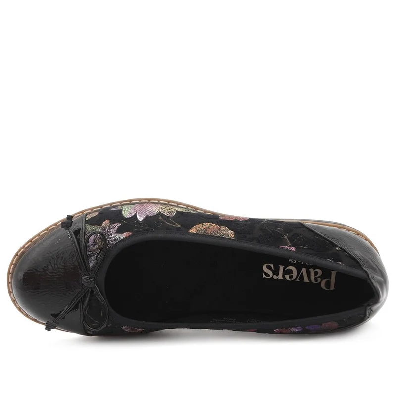 Wide Fit Bow-Detailed Pumps - WBINS40245 / 326 526 - Black Multi Floral