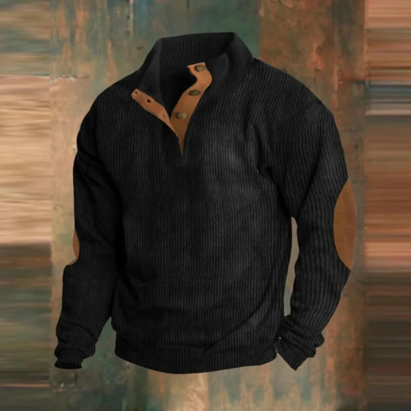 Felix | Herren Retro Pullover mit Knöpfen