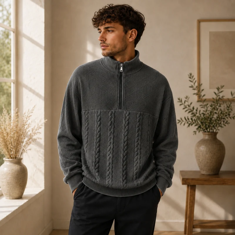 Konrad | Herren Strickpullover mit Kragen