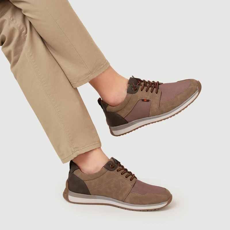 Wide Bungee-Laced Slip-On Shoes - GANG41009 / 327 570 - Brown