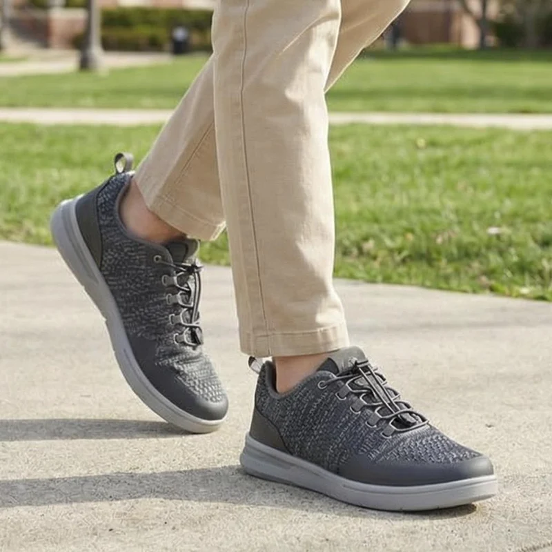 Bungee-Laced Memory Foam Shoes - BOJIE41027 / 327 404 - Grey
