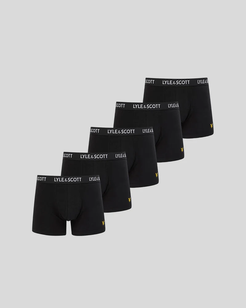 Lyle & Scott Miller Herren-Badehosen | 5er-Pack | Schwarz