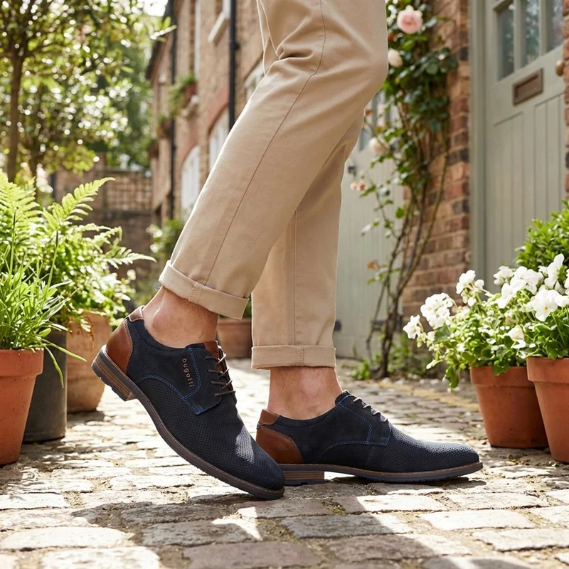 Bugatti Leather Lace Up Shoes - BUG43513 / 329 256 - Navy