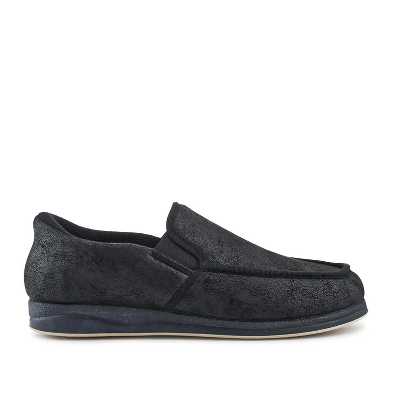 Easy Step In Extra Wide Memory Foam Slippers - QING42000 / 327 899 - Black