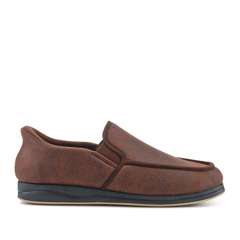 Easy Step In Extra Wide Memory Foam Slippers - QING42000 / 327 899 - Brown