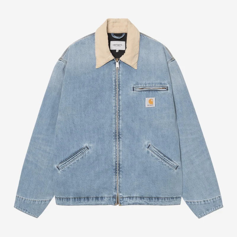 Carhartt WIP Herren OG Detroit Jacke | Blau Dusty Hamilton Braun
