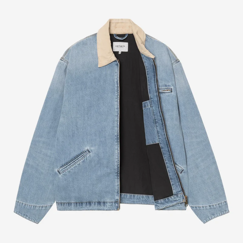 Carhartt WIP Herren OG Detroit Jacke | Blau Dusty Hamilton Braun